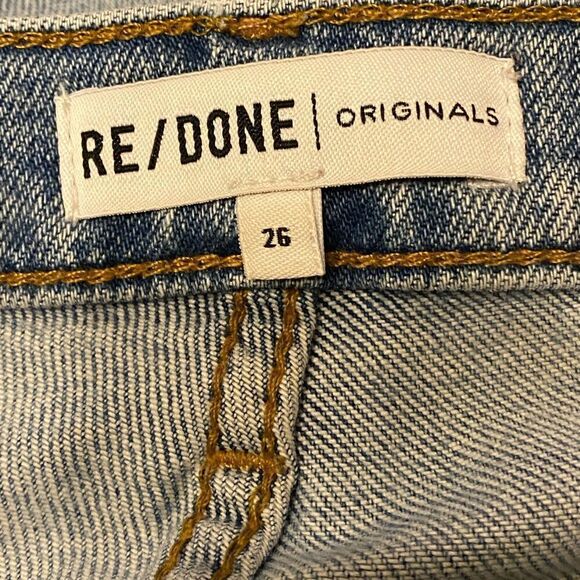 RE/DONE High Rise Ankle Crop Jeans Retro Indigo Women’s Size 26 - Picture 7 of 9